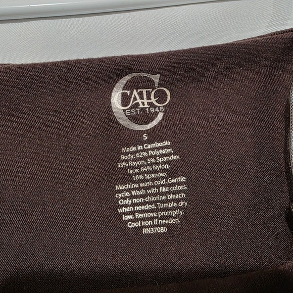 Y2K Cato Womens Lace Trim Tank Top Size Small Brown Floral Elana Bella - Picture 6 of 7